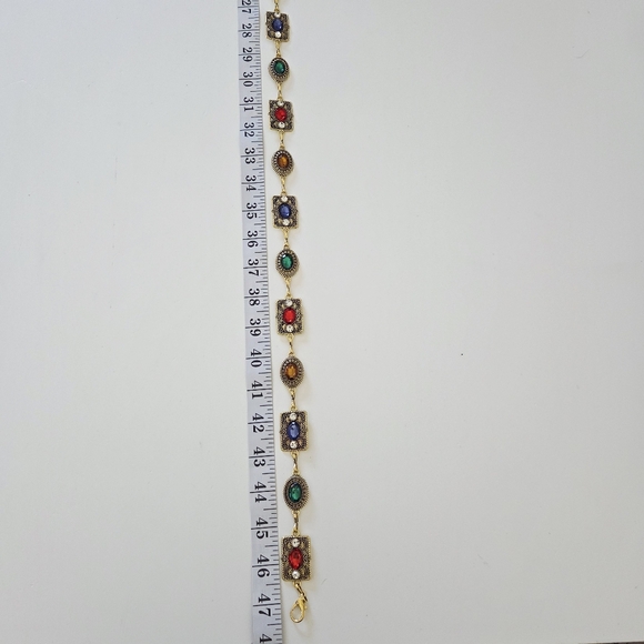 Gold chain belt with colorful gemstones - Picture 8 of 9